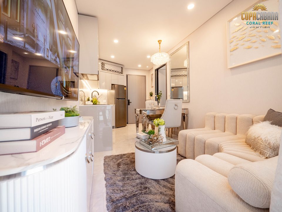 Copacabana Coral Reef Type 4 show-unit living area, real photograph